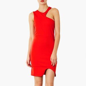 NEW TOPSHOP Asymmetrical Bodycon DRESS SIZE EURO 40 US 8 UK 12 CORAL NORDSTROM